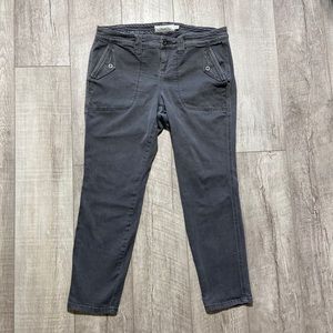 Torrid Size 12 Women’s Cropped Military Pants Gray Pockets Stretch